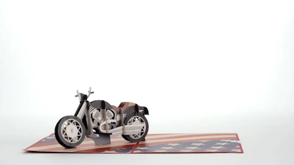 Lovepop Greeting Cards|Just Because|American Motorcycle Pop-Up Card