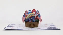 Lovepop Independence Day 7/4|Americana Basket Pop-Up Card