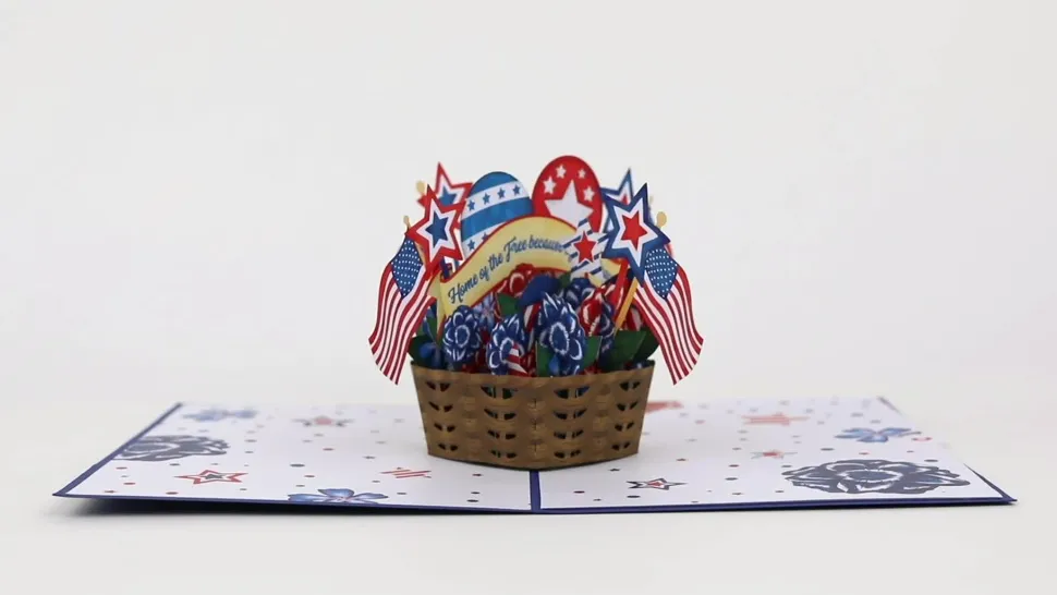 Lovepop Independence Day 7/4|Americana Basket Pop-Up Card
