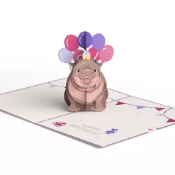 Lovepop Greeting Cards|Birthday|Baby Pygmy Hippo Birthday Pop-Up Card