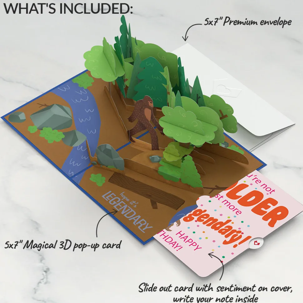 Lovepop Birthday|Him|Bigfoot Legendary Birthday Pop-Up Card and Sentiment Set