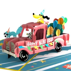 Lovepop Birthday|Birthday Truck with Space Laser Cats Pop-Up Card and Sentiment Set