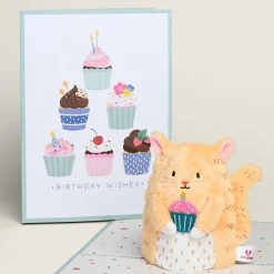 Kids Lovepop Plushpop|Birthday|Birthday Wishes' Cupcake Cat Plushpop Card
