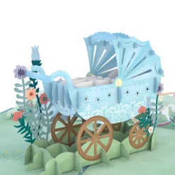 Kids Lovepop Baby|Kids|Blue Baby Carriage Pop-Up Card