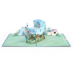 Kids Lovepop Baby|Kids|Blue Baby Carriage Pop-Up Card