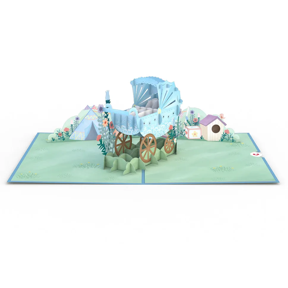 Kids Lovepop Baby|Kids|Blue Baby Carriage Pop-Up Card
