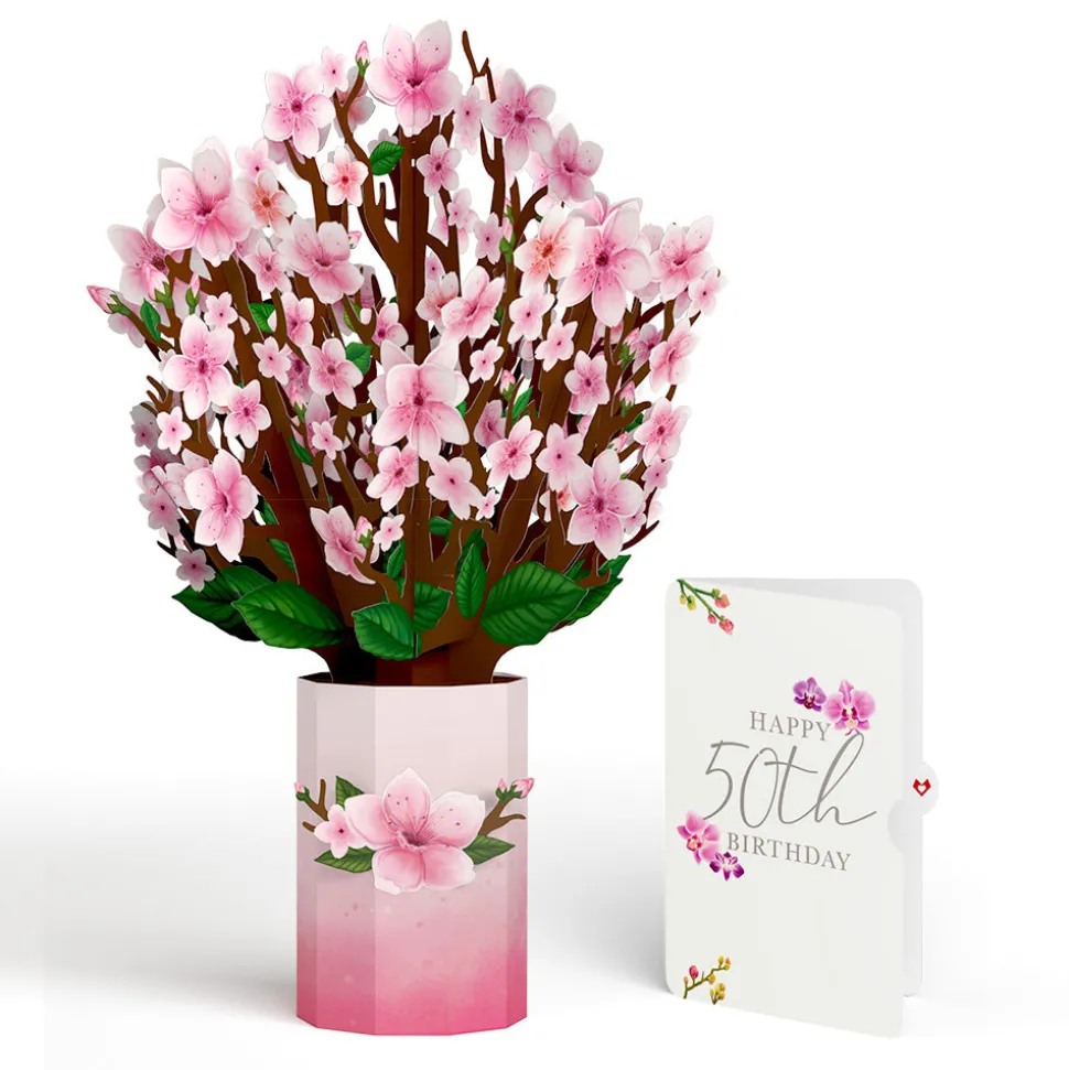 Lovepop Pop-Up Bouquets|Cherry Blossom 50th Birthday Bouquet and Sentiment Set
