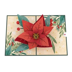Lovepop Greeting Cards|Christmas 12/25|Christmas Poinsettia Bloom Pop-Up Card