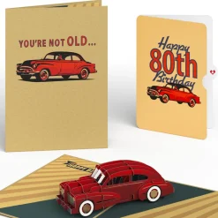 Lovepop Birthday|Classic Car 80th Birthday Pop-Up Card and Sentiment Set