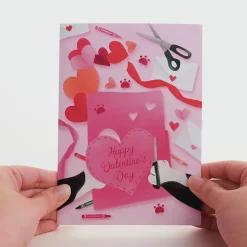 Kids Lovepop Greeting Cards|Valentine'S Day 2/14|Crafty Cat Valentine’s Day Surprise Pop-Up Card