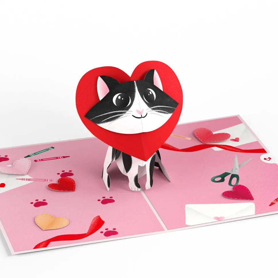 Kids Lovepop Greeting Cards|Valentine'S Day 2/14|Crafty Cat Valentine’s Day Surprise Pop-Up Card