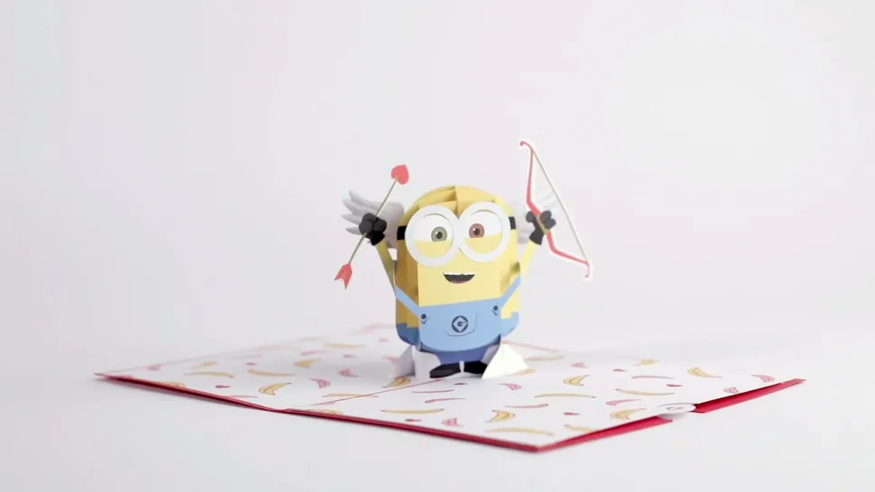Kids Lovepop Greeting Cards|Anniversary|Despicable Me Minions Bananas For You Pop-Up Card