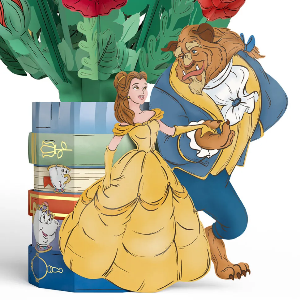 Lovepop Pop-Up Bouquets|Card & Gift Bundles|Disney’s Beauty and the Beast Pop-Up Card & Flower Buds Bouquet Bundle