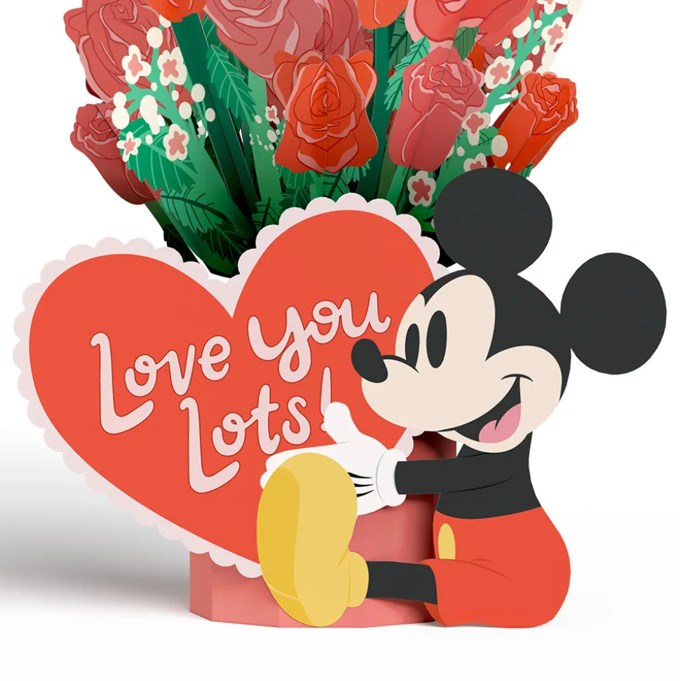 Lovepop Pop-Up Bouquets|Card & Gift Bundles|Disney’s Mickey Mouse Love You Lots Pop-Up Card & Flower Buds Bouquet Bundle