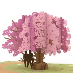 Lovepop Anniversary|Wedding|Dogwood Love Scene Purple Same Sex Male Pop-Up Card
