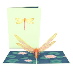Lovepop Greeting Cards|Just Because|Dragonfly on Water Lily Pop-Up Card
