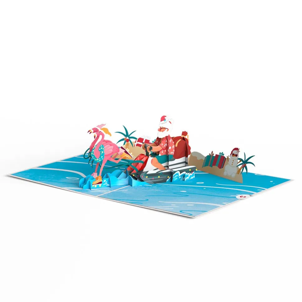 Lovepop Greeting Cards|Christmas 12/25|Flamingo Sleigh Ride Pop-Up Card