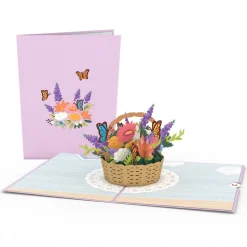 Women Lovepop Greeting Cards|Birthday|Flower Basket Pop-Up Card