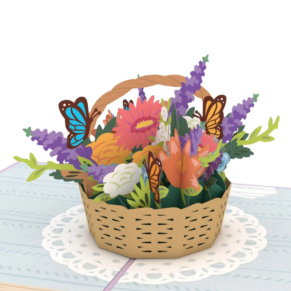 Women Lovepop Greeting Cards|Birthday|Flower Basket Pop-Up Card