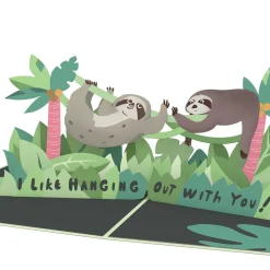 Lovepop Greeting Cards|Just Because|Friendship Sloth Pop-Up Card