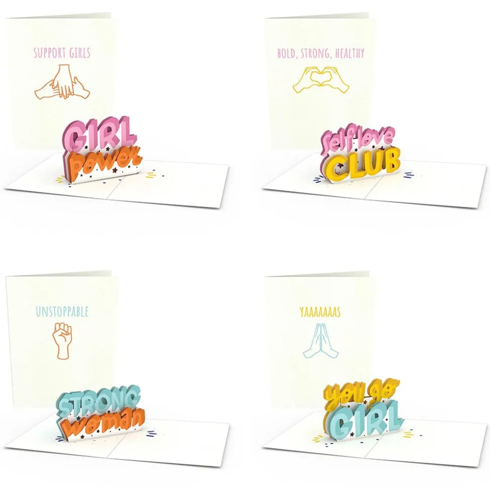 Women Lovepop Notecards|Just Because|Girl Power Notecards (Assorted 4-Pack)
