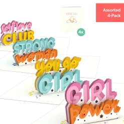 Women Lovepop Notecards|Just Because|Girl Power Notecards (Assorted 4-Pack)