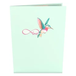 Lovepop Pop-Up Bouquets|Handcrafted Paper Flowers|Handcrafted Paper Flowers: Pink & Yellow Roses (12 Stems) with Lovely Hummingbird Pop-Up Card