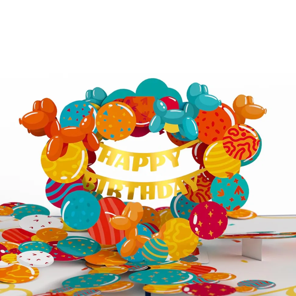 Lovepop Birthday|Happy Birthday Banner and Balloons Pop-Up Card and Aging Like a Fine Cheese Sentiment Set