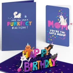 Lovepop Birthday|Mom|Happy Birthday Cats Pop-Up Card and Sentiment Set for Mom