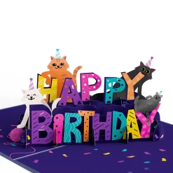 Lovepop Birthday|Mom|Happy Birthday Cats Pop-Up Card and Sentiment Set for Mom