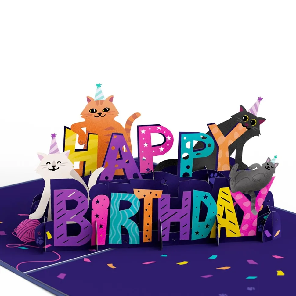 Lovepop Birthday|Mom|Happy Birthday Cats Pop-Up Card and Sentiment Set for Mom