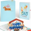 Lovepop Birthday|Dad|Happy Birthday Dogs Pop-Up Card and Sentiment Set for Dad