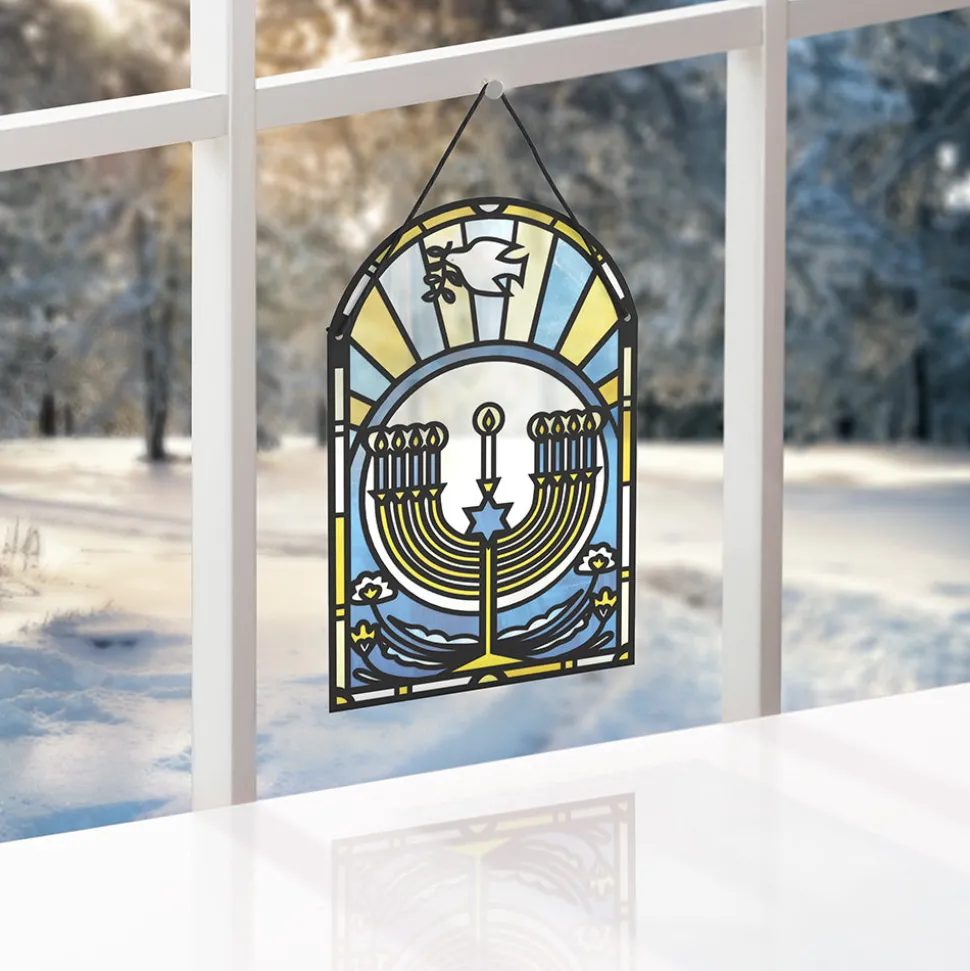 Lovepop Suncatcher Cards|Decor|Happy Hanukkah Menorah Suncatcher Card