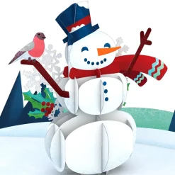 Kids Lovepop Greeting Cards|New Year 1/1|Happy Holidays Snowman Pop-Up Card