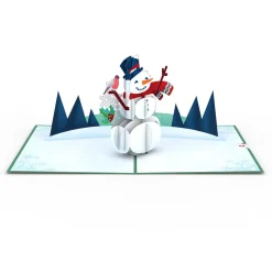 Kids Lovepop Greeting Cards|New Year 1/1|Happy Holidays Snowman Pop-Up Card