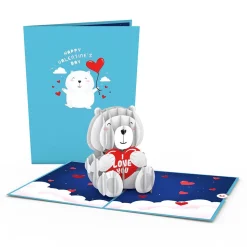 Kids Lovepop Greeting Cards|Valentine'S Day 2/14|Happy Valentine's Day' Bear Pop-Up Card