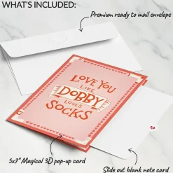 Kids Lovepop Greeting Cards|Valentine'S Day 2/14|Harry Potter™ Dobby™ Valentine’s Day Pop-Up Card