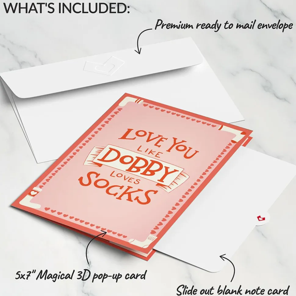 Kids Lovepop Greeting Cards|Valentine'S Day 2/14|Harry Potter™ Dobby™ Valentine’s Day Pop-Up Card