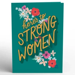 Women Lovepop Greeting Cards|International Women'S Day 3/8|Here's to Strong Women Pop-Up Card