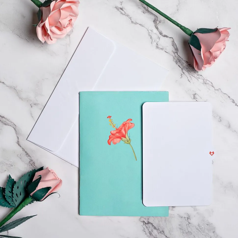 Women Lovepop Greeting Cards|Birthday|Hibiscus Bloom Pop-Up Card