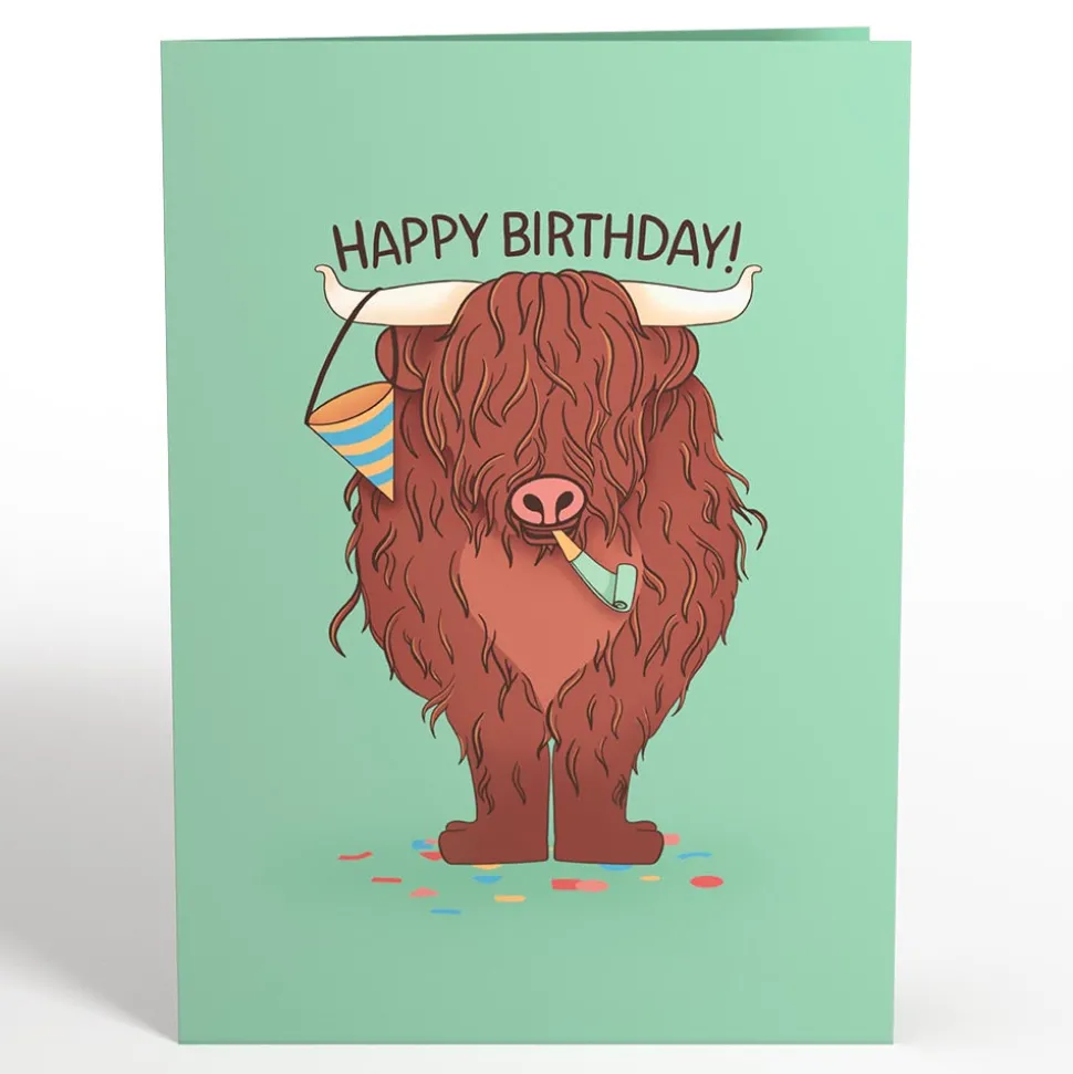 Lovepop Greeting Cards|Birthday|Highland Cow Birthday Pop-Up Card