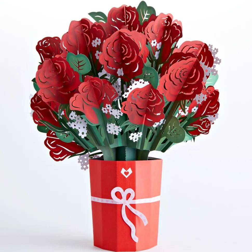 Lovepop Pop-Up Bouquets|Card & Gift Bundles|I Lava You Pop-Up Card & Red Rose Bouquet Bundle