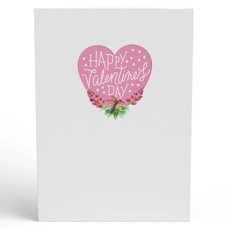 Lovepop Greeting Cards|Valentine'S Day 2/14|Lupine Hummingbird Valentine's Day Pop-Up Card