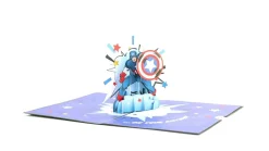 Kids Lovepop Greeting Cards|Birthday|Marvel's Avengers Captain America Birthday Pop-Up Card