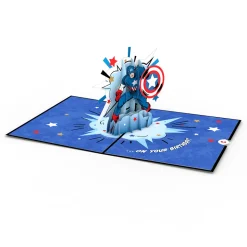 Kids Lovepop Greeting Cards|Birthday|Marvel's Avengers Captain America Birthday Pop-Up Card