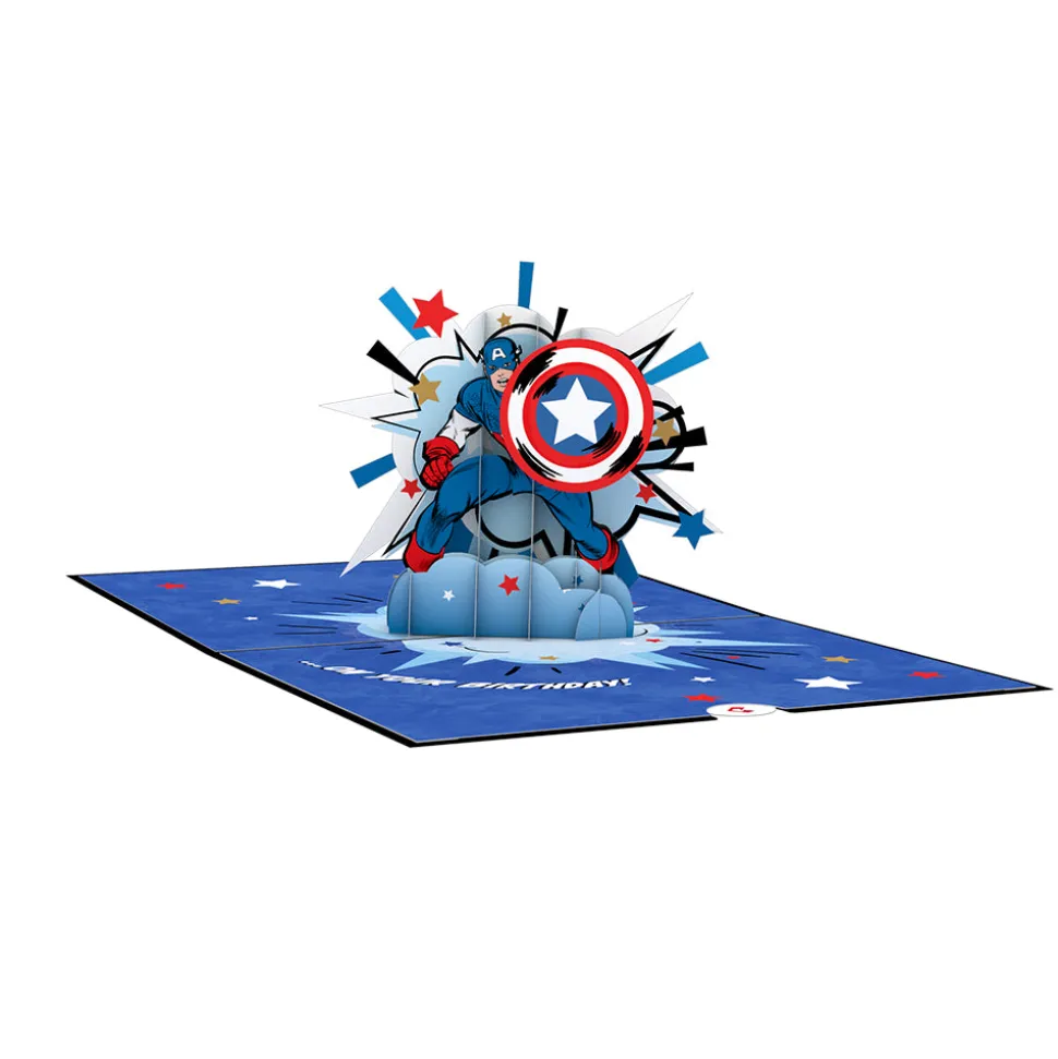 Kids Lovepop Greeting Cards|Birthday|Marvel's Avengers Captain America Birthday Pop-Up Card
