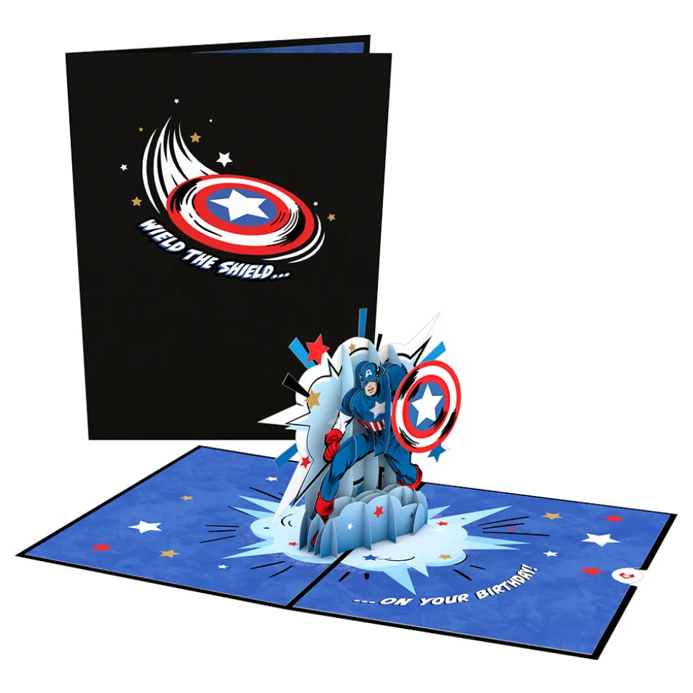 Kids Lovepop Greeting Cards|Birthday|Marvel's Avengers Captain America Birthday Pop-Up Card