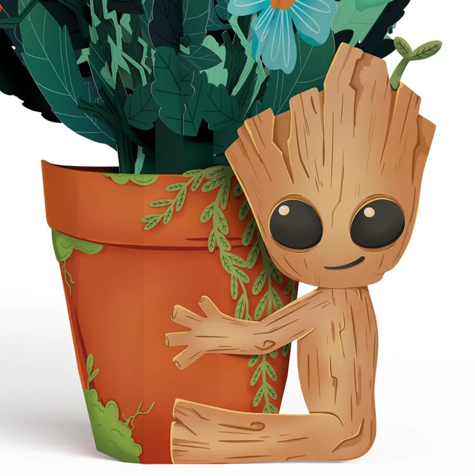 Lovepop Pop-Up Bouquets|Card & Gift Bundles|Marvel's Guardians of the Galaxy Groot Birthday Pop-Up Card & Flower Buds Bouquet Bundle