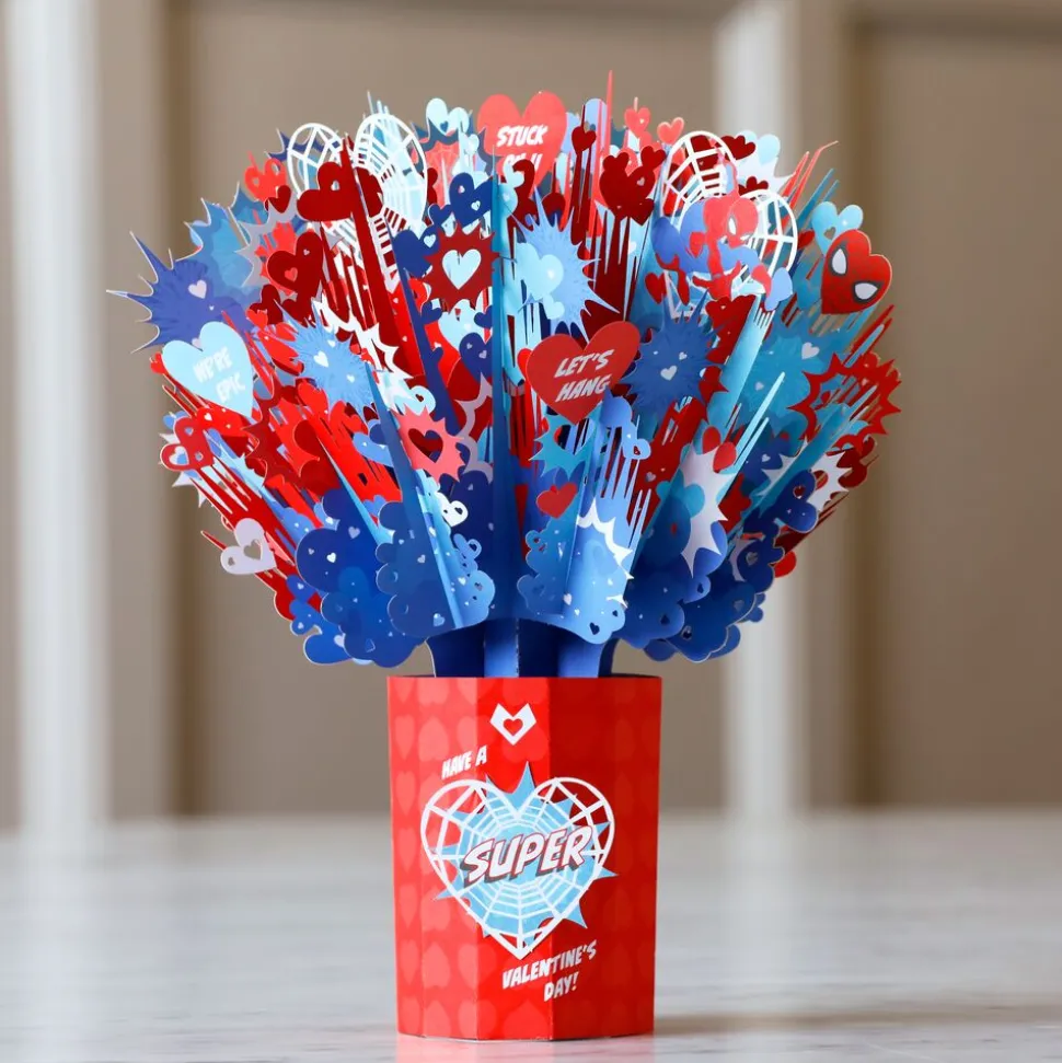 Kids Lovepop Pop-Up Bouquets|Card & Gift Bundles|Marvel's Spider-Man Stuck on You Valentine Bundle