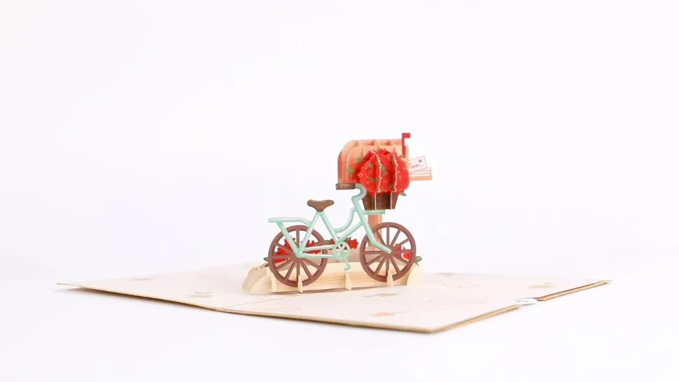 Women Lovepop Greeting Cards|International Women'S Day 3/8|Mother's Day Bicycle Pop-Up Card